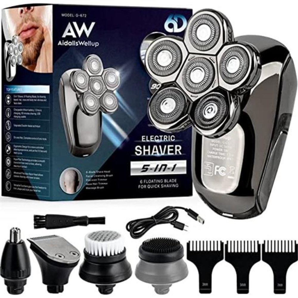 5-in-1 Men's Grooming Kit Waterproof and Rechargeable Electric Shavers - Picture 7 of 7